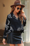 PACK2554262-P2-1, Black Cheetah Print Satin Shirt