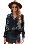 PACK2554262-P2-1, Black Cheetah Print Satin Shirt