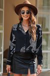 PACK2554262-P2-1, Black Cheetah Print Satin Shirt