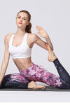 LC265390-P1020-S, LC265390-P1020-M, LC265390-P1020-L, LC265390-P1020-XL, Pink Cherry Blossom High Waist Active Sports Leggings