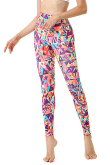  LC265391-P320-S, LC265391-P320-M, LC265391-P320-L, LC265391-P320-XL, Red  Printed High Waist Tummy Control Active Leggings