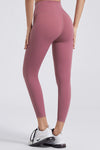 LC265399-P5010-S, LC265399-P5010-M, LC265399-P5010-L, LC265399-P5010-XL, LC265399-P5010-2XL, Rose Pink Solid Color Seamless High Waist Yoga Leggings