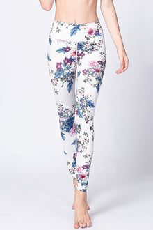  LC265393-P120-S, LC265393-P120-M, LC265393-P120-L, LC265393-P120-XL, White  Digital Printed High Waist Tummy Control Active Leggings