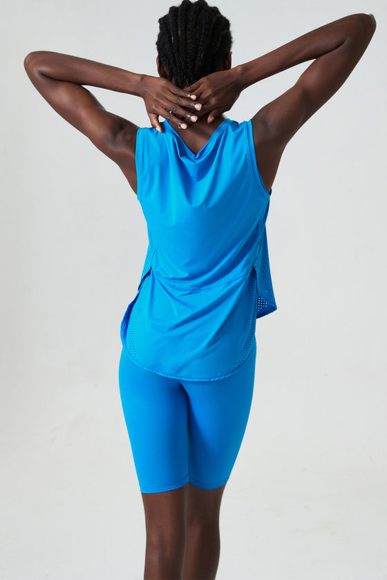 LC264601-P305-S, LC264601-P305-M, LC264601-P305-L, LC264601-P305-XL, Blue  Solid Color Quick Dry Active Tank Top