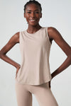 LC264601-P2010-S, LC264601-P2010-M, LC264601-P2010-L, LC264601-P2010-XL, Apricot Pink Solid Color Quick Dry Active Tank Top