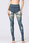 LC265395-P520-S, LC265395-P520-M, LC265395-P520-L, LC265395-P520-XL, Blue Full Patterned High Waist Active Skinny Pants
