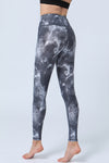 LC265397-P1120-S, LC265397-P1120-M, LC265397-P1120-L, LC265397-P1120-XL, Gray  Tie Dye Print High Waist Active Leggings