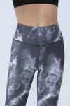 LC265397-P1120-S, LC265397-P1120-M, LC265397-P1120-L, LC265397-P1120-XL, Gray  Tie Dye Print High Waist Active Leggings
