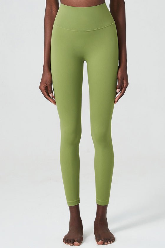 LC265400-P709-S, LC265400-P709-M, LC265400-P709-L, LC265400-P709-XL, Spinach Green Seamless High Waist Active Leggings