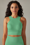 LC264615-P1009-S, LC264615-P1009-M, LC264615-P1009-L, LC264615-P1009-XL, Mint Green Daily Round Neck Cropped Tank Tops