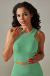 LC264615-P1009-S, LC264615-P1009-M, LC264615-P1009-L, LC264615-P1009-XL, Mint Green Daily Round Neck Cropped Tank Tops