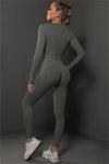PACK2611590-P1509-1, Dim Gray Solid Long Sleeve Two Piece Yoga Set