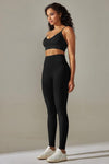 LC265425-P2-S, LC265425-P2-M, LC265425-P2-L, LC265425-P2-XL, Black Bodycon Ankle-length Solid Yoga Pants