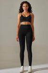 LC265425-P2-S, LC265425-P2-M, LC265425-P2-L, LC265425-P2-XL, Black Bodycon Ankle-length Solid Yoga Pants