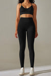 LC265425-P2-S, LC265425-P2-M, LC265425-P2-L, LC265425-P2-XL, Black Bodycon Ankle-length Solid Yoga Pants