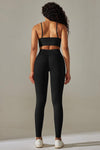 LC265425-P2-S, LC265425-P2-M, LC265425-P2-L, LC265425-P2-XL, Black Bodycon Ankle-length Solid Yoga Pants