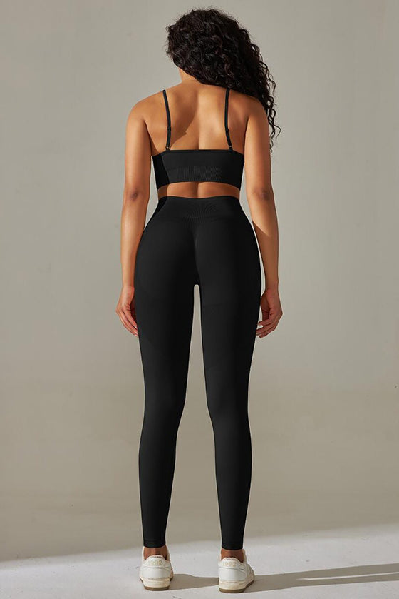 LC265425-P2-S, LC265425-P2-M, LC265425-P2-L, LC265425-P2-XL, Black Bodycon Ankle-length Solid Yoga Pants