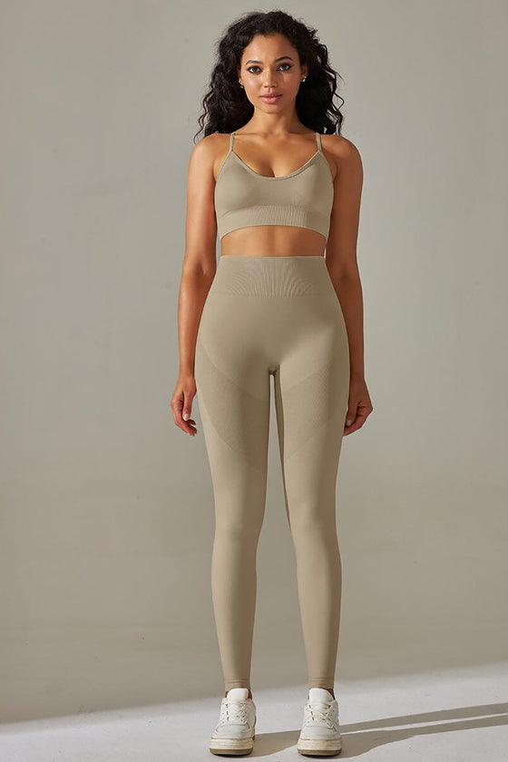 LC265425-P18-S, LC265425-P18-M, LC265425-P18-L, LC265425-P18-XL, Apricot Bodycon Ankle-length Solid Yoga Pants