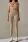 LC265425-P18-S, LC265425-P18-M, LC265425-P18-L, LC265425-P18-XL, Apricot Bodycon Ankle-length Solid Yoga Pants