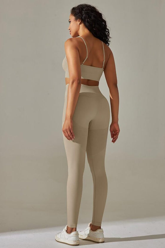 LC265425-P18-S, LC265425-P18-M, LC265425-P18-L, LC265425-P18-XL, Apricot Bodycon Ankle-length Solid Yoga Pants