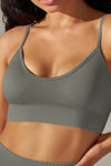 LC264619-P3011-S, LC264619-P3011-M, LC264619-P3011-L, LC264619-P3011-XL, Medium Grey Outdoor Sleeveless Straps Yoga Bra
