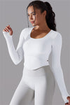 LC264620-P1-S, LC264620-P1-M, LC264620-P1-L, White Outdoor Long Sleeve Active Yoga Top