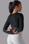 LC264620-P2-S, LC264620-P2-M, LC264620-P2-L, Black Outdoor Long Sleeve Active Yoga Top