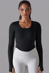 LC264620-P2-S, LC264620-P2-M, LC264620-P2-L, Black Outdoor Long Sleeve Active Yoga Top