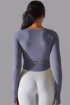 LC264620-P408-S, LC264620-P408-M, LC264620-P408-L, Lilac Outdoor Long Sleeve Active Yoga Top