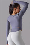 LC264620-P408-S, LC264620-P408-M, LC264620-P408-L, Lilac Outdoor Long Sleeve Active Yoga Top