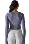 LC264620-P408-S, LC264620-P408-M, LC264620-P408-L, Lilac Outdoor Long Sleeve Active Yoga Top