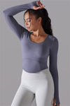 LC264620-P408-S, LC264620-P408-M, LC264620-P408-L, Lilac Outdoor Long Sleeve Active Yoga Top