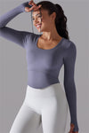 LC264620-P408-S, LC264620-P408-M, LC264620-P408-L, Lilac Outdoor Long Sleeve Active Yoga Top