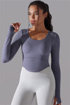 LC264620-P408-S, LC264620-P408-M, LC264620-P408-L, Lilac Outdoor Long Sleeve Active Yoga Top