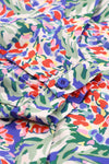 PACK25125116-P922-1, Multicolor Floral Balloon Sleeve Loose Blouse