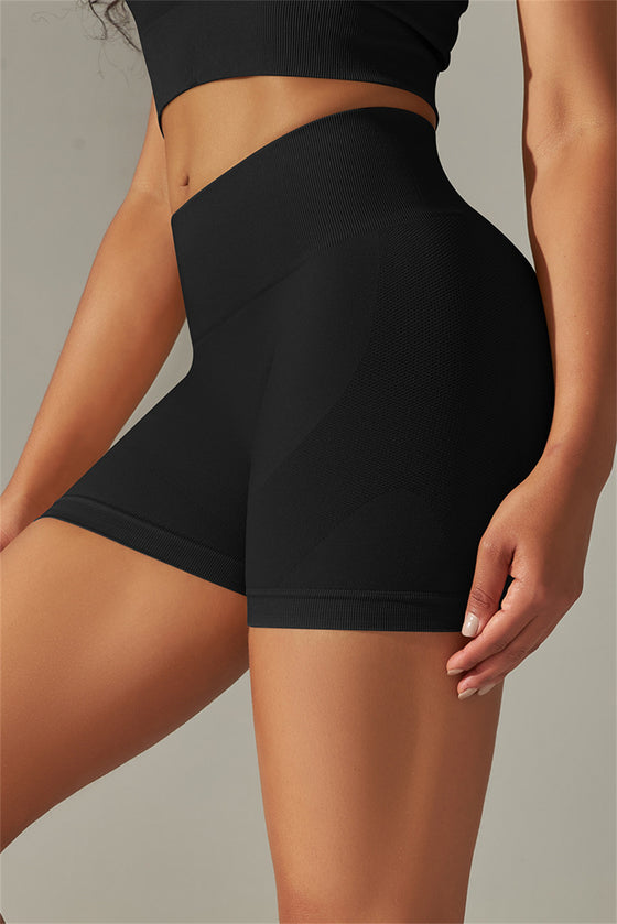 LC265426-P2-S, LC265426-P2-M, LC265426-P2-L, LC265426-P2-XL, Black Daily Bodycon High Waist Active Short