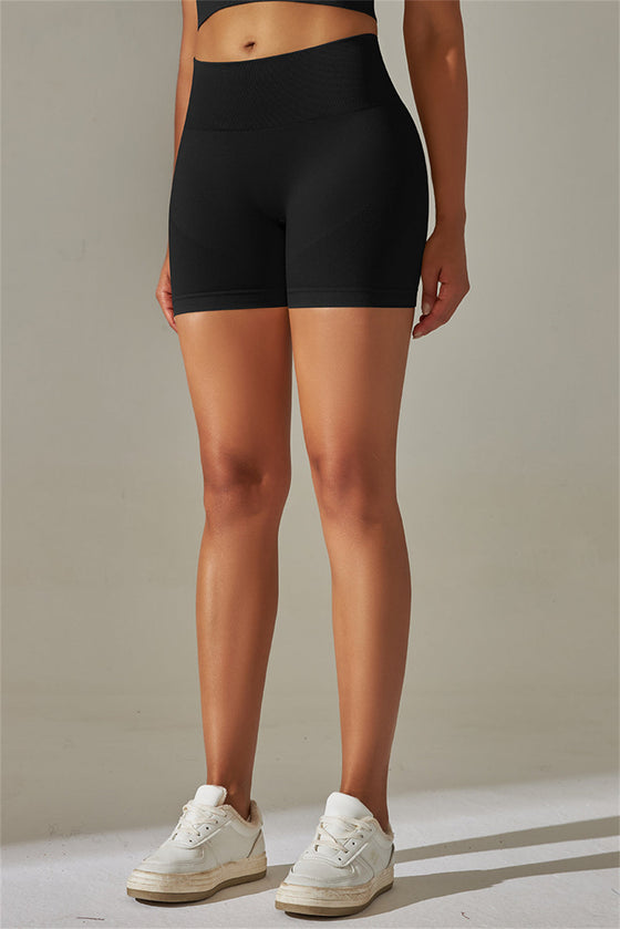 LC265426-P2-S, LC265426-P2-M, LC265426-P2-L, LC265426-P2-XL, Black Daily Bodycon High Waist Active Short