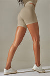 LC265426-P5016-S, LC265426-P5016-M, LC265426-P5016-L, LC265426-P5016-XL, Pale Khaki Daily Bodycon High Waist Active Short