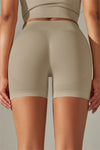 LC265426-P5016-S, LC265426-P5016-M, LC265426-P5016-L, LC265426-P5016-XL, Pale Khaki Daily Bodycon High Waist Active Short