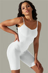 LC260343-P1-S, LC260343-P1-M, LC260343-P1-L, LC260343-P1-XL, White Daily Bodycon One Piece Yoga Bodysuit