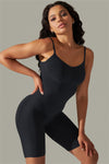 LC260343-P2-S, LC260343-P2-M, LC260343-P2-L, LC260343-P2-XL, Black Daily Bodycon One Piece Yoga Bodysuit
