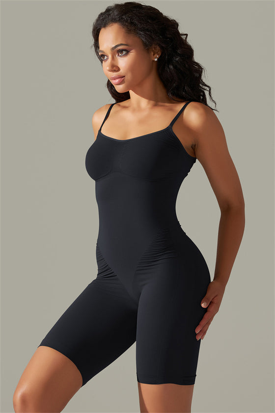 LC260343-P2-S, LC260343-P2-M, LC260343-P2-L, LC260343-P2-XL, Black Daily Bodycon One Piece Yoga Bodysuit