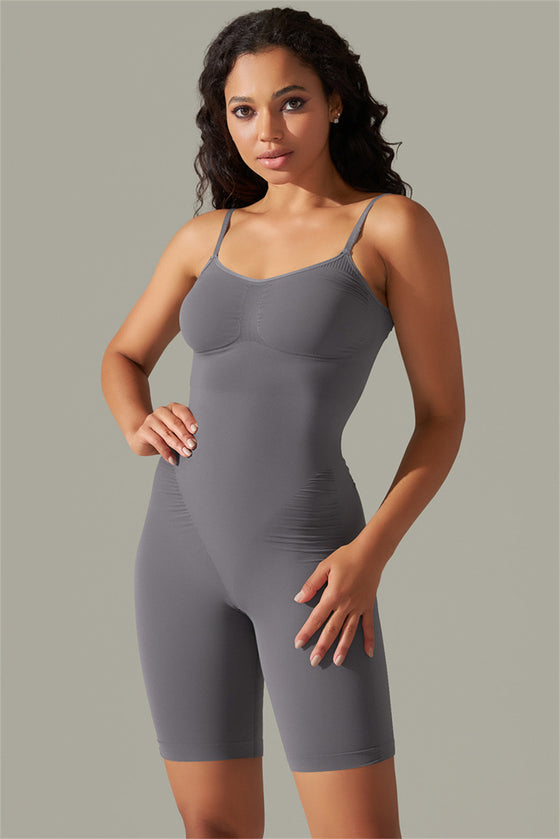 LC260343-P2011-S, LC260343-P2011-M, LC260343-P2011-L, LC260343-P2011-XL, Dark Grey Daily Bodycon One Piece Yoga Bodysuit