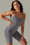 LC260343-P2011-S, LC260343-P2011-M, LC260343-P2011-L, LC260343-P2011-XL, Dark Grey Daily Bodycon One Piece Yoga Bodysuit