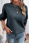 PACK25312934-P2011-1, Dark Grey JOLENE Ribbed Corded Oversized Sweatshirt