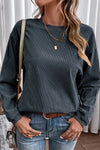 PACK25312934-P2011-1, Dark Grey JOLENE Ribbed Corded Oversized Sweatshirt