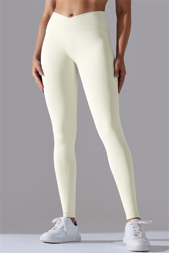 LC265427-P1-S, LC265427-P1-M, LC265427-P1-L, LC265427-P1-XL, LC265427-P1-2XL, White Regular Solid Active Yoga Pants