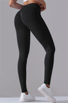 LC265427-P2-S, LC265427-P2-M, LC265427-P2-L, LC265427-P2-XL, LC265427-P2-2XL, Black Regular Solid Active Yoga Pants