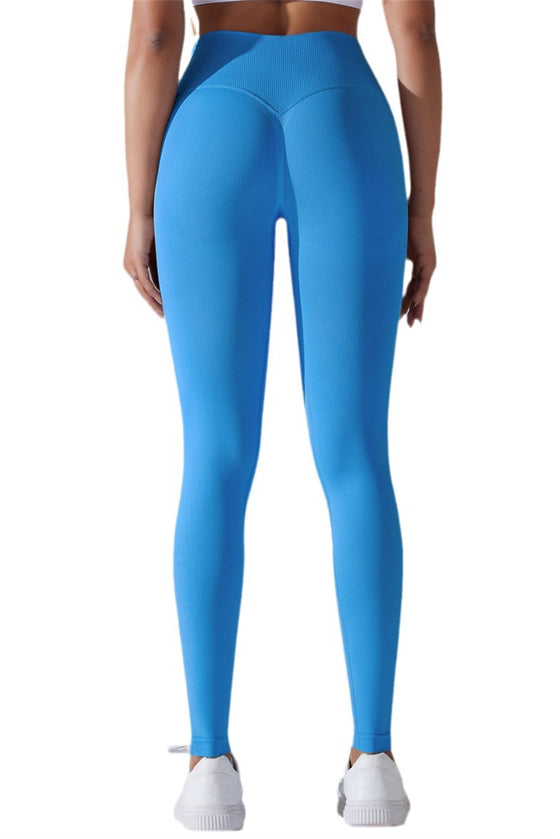 LC265427-P205-S, LC265427-P205-M, LC265427-P205-L, LC265427-P205-XL, LC265427-P205-2XL, Sky Blue Regular Solid Active Yoga Pants