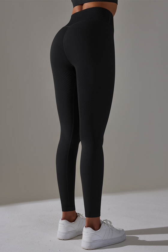 PACK265428-P2-1, Black High Waist Ankle-length Yoga Pants